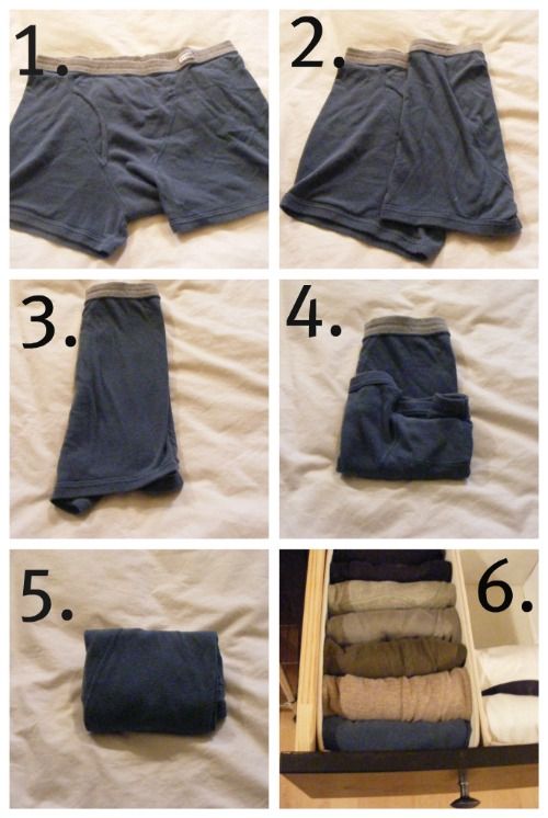 como doblar la ropa interior