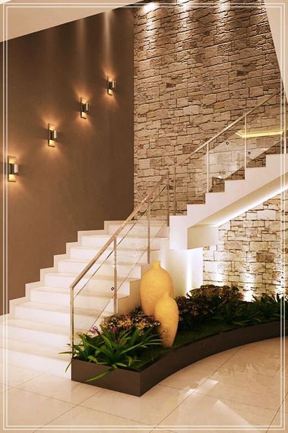 Escaleras para modernos cemento, madera