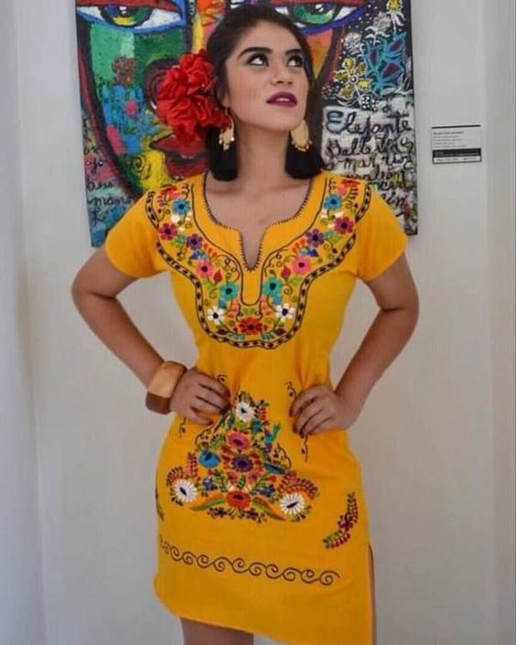 vestidos para fiesta mexicana mujer 
