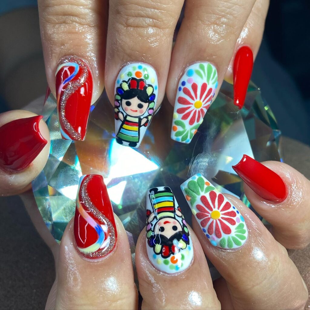 Uñas para septiembre 28 Diseños de Manicura Mexicano