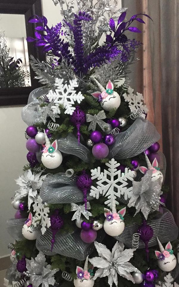 decoracion arboles de navidad unicornios