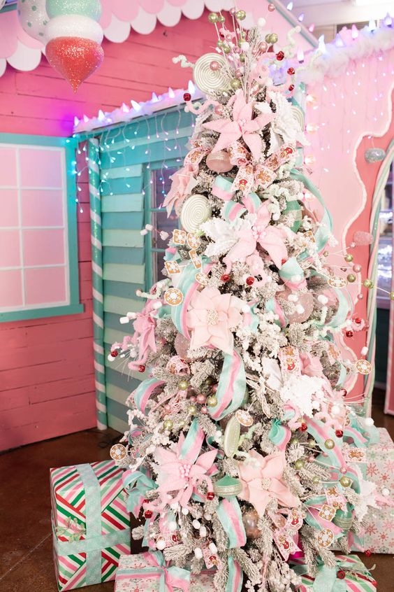árbol en navidad con dulces