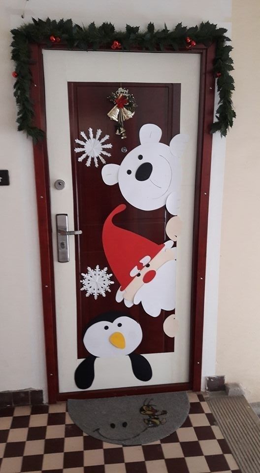 como decorar la puerta en navidad
