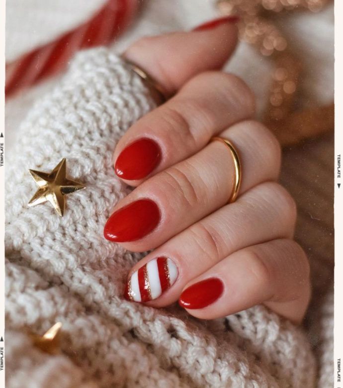 red nails navideñas