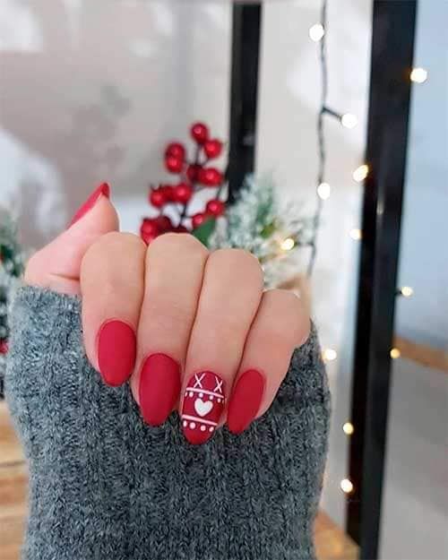 uñas rojas de navidad