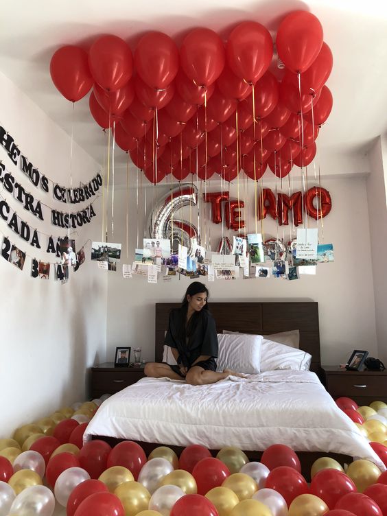 habitaciones decoradas romanticas con globos