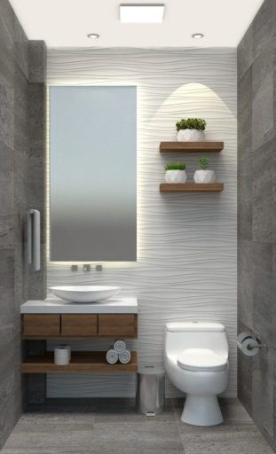 baños con muebles de madera