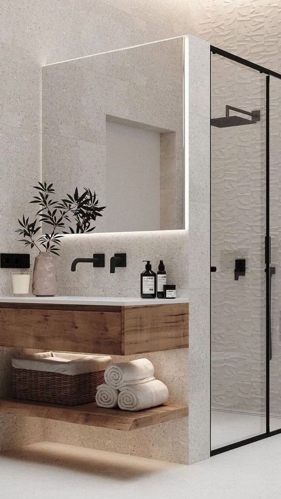 baños de madera sencillos