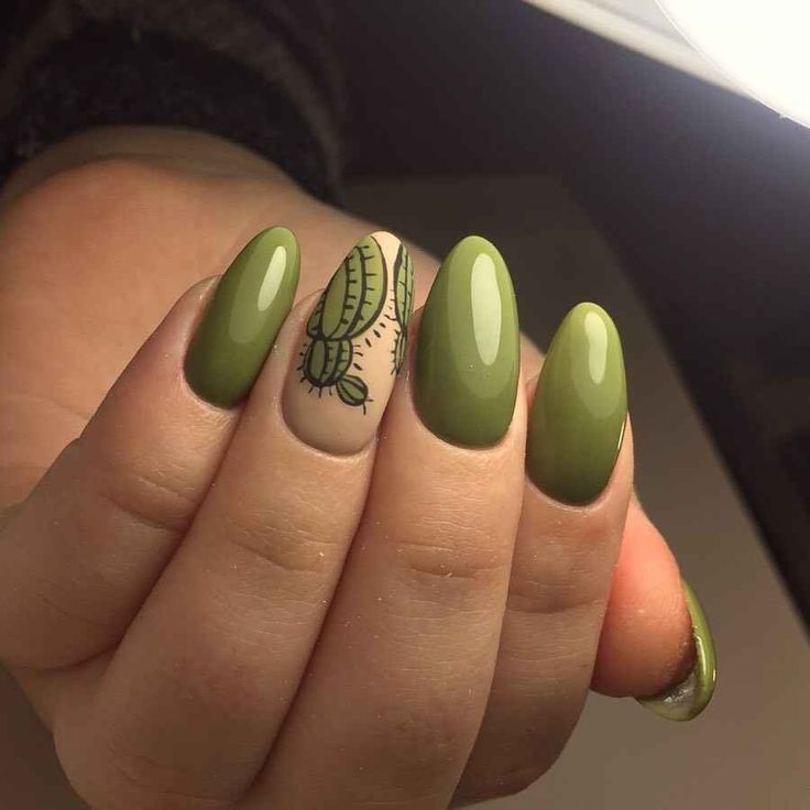 diseños de uñas en color verde