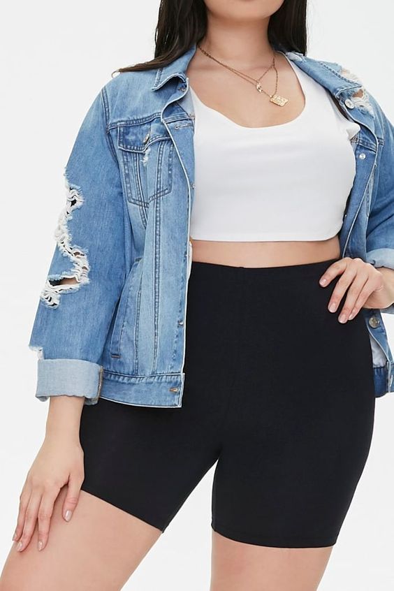 Plus size biker shorts