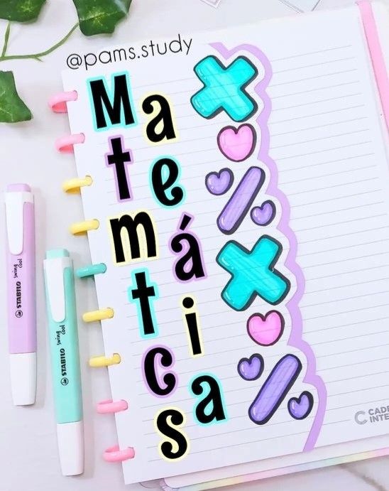 Portadas de matemáticas aesthetic 